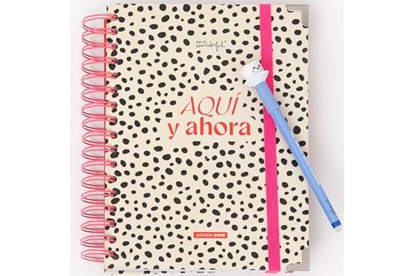Mr. Wonderful - Agenda Anual Office 2026 Vista Diaria + Bolígrafo Bobo Borrable - Aquí y ahora