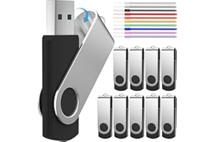 FEBNISCTE 10 Pièce Noir Petite Capacité 512MB(Not 512 Go) Clé USB Pas Cher Memory Stick