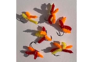 Flies4U Maggot Carp Trout zig rig fly fishing flies pack of 6 float fishing bloodworm maggot flies