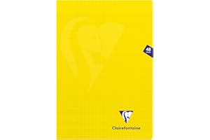 Clairefontaine - Ref 343101C - Mimesys PP Stapled Notebook (24 Sheets) - A4 in Size, Séyès Ruling, 90gsm Brushed Vellum Paper, Soft Polypro Cover - Yellow