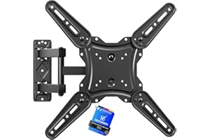 GRIFEMA Support Mural TV 26-65 Pouces - Fixation Murale TV Peut Contenir Jusqu'à 35KG, Accroche Television Mural Orientable (± 90°), Incline (+ 6°, -12°) et Étend, Support Vesa pour TV Plat/Incurvé