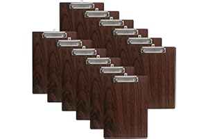 GUOKOFF 12 Pièces En Bois Porte-bloc A4 avec Pince, Clipboard A4, Porte Bloc A4 Avec Pince, Planchettes à Pince pour Papier d'écriture Memo des Dossiers, Porte Document A4 Avec Clip