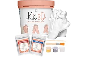 Original Cup® - Kit de Moulage de Main en 3D Love Hands® - en Alginate Écologique et Plâtre pour Enfants et Adultes - Souvenir Inoubliable et Idée Cadeau Insolite pour St-Valentin ou Anniversaire