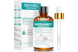 ENYORLI bergamota 100 ml, 100% czysty, naturalny olejek eteryczny do włosów, skóry, dyfuzora aromatu, aromaterapii i perfum DIY