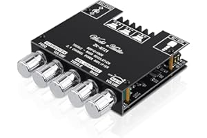 SIKKEBY Bluetooth HiFi-Verstärker ZK-MT21 2.1 Kanäle Mini Stereo-Audioverstärker 50W x 2 +100W Class D Digitale Power Ampfilier-Empfänger mit BT AUX-Eingang, DC 12-24V für Passiv-Lautsprecher