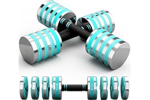 Dripex Adjustable Dumbbells Weight Set 2.5kg 5kg 10kg Dumbbell Pair, 4-in-1 Weight Dumbbells Set Women Men with Non-Slip Handle Home Gym Fitness