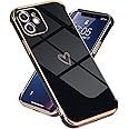 Micoden for iPhone 11 Case Cute Girls Silicone Heart Pattern Design Cases Fashion Plating Edge Ultra Thin Shockproof Protective Bumper Phone Case for iPhone 11 Black