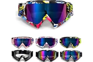 APEBAZY Motorradbrille Motocross Brille Dirt Bike Crossbrille ATV Off Road Racing MX-Fahrbrille Reitbrille Winddicht Anti Fog UV Skibrille