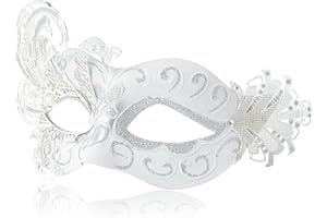 MYSEUNI 2024 New Masquerade Mask for Women Peacock - Butterfly Metal Venetian Mask for Mardi Gras, Costume Party, Carnival