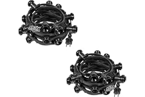 SKYLANTERN Guirlande Guinguette IP65 20m Noire Raccordable - Guirlande Lumineuse pour ampoule E27 40 Douilles - Guirlande Guinguette Extérieure pour Terrasse Jardin Bar