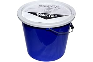 PDK Charnwood Charity Money Collection Bucket With Lid (5.7 Litres) - Dark Blue