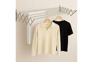 Genérico Tendedero Extensible Pared Exterior Acero Inoxidable Ahorra Espacio Retráctil Plegable Tenderete Tendal Compacto Toallas Ropa Lavandería Balcón Baño Diseño Moderno Resistente Diario (80cm)