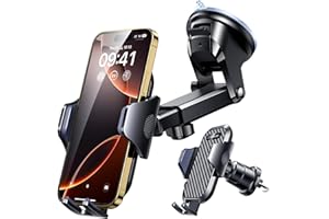VANMASS 2025 BEST Car Phone Holder [Upgraded Suction & Clip] Rotatable Universal Mobile Phone Mount Dashboard Windscreen Vent Cradle, Van Stand Accessories for iPhone 17 Pro Max 16 15 14 13 12 Samsung