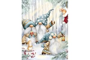 NAIMOER Christmas Diamond Painting Kits for Adults, 5D Gnomes Diamond Painting Kits for Adults Kids, DIY Full Drill Winter Diamond Art Snow Diamond Dots for Home Decor 30x40cm