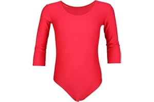 Aquarti Maillot de Gimnasia con Mangas 3/4 para Niñas