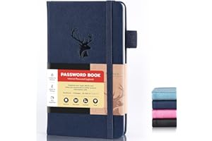 AISBUGUR Password Book Alphabetical with Tabs.Small Password Keeper for Website Log in.Hardcover Password Notebook Pocket Size Used for Internet Address and Password Oganazation,6.1 * 3.7in (NavyBlue)