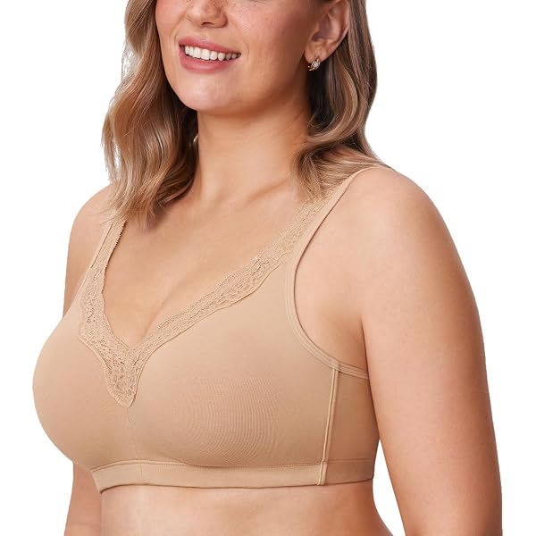 Ulla Popken Entlastungs-bh Kelly, Spitze, Ohne Bügel, Cup C-e Women's Bra, aubergine