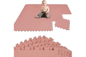 LittleTom Spielmatte Baby Puzzlematte Rosa - 18 Teile 30x30 cm - Krabbelmatte 180x90 cm Bodenmatte Kinder - Puzzle Teppich Kinderzimmer Matte - Outdoor Bodenschutzmatte Spielteppich - Eva Schaumstoff