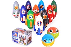 Nattork Rocket Kids - Jeu de bowling pour enfant - Pour l'intérieur et l'extérieur - Avec 10 broches en mousse et 2 balles - Pour enfants de 4 à 5,5 à 12 ans - Cadeau d'anniversaire pour enfants