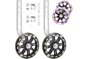 NONMON Roues Auxiliaires d'Entraînement de Vélo d'enfants,1 Paire Roues de Support Arrières Bicyclette Stabilisateurs,Compatible avec Vélo de 12 14 16 18 20 Pouce,Roues Universelles pour Débutants