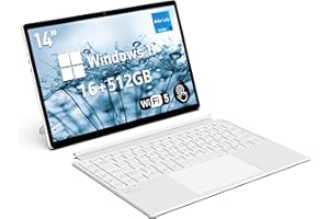 FUNYET Laptop 2 in 1 N100 Processor 16GB RAM 512GB SSD Windows 11 PC Laptop, 14 Inch Laptop with Backlit Keyboard and Fingerprint Unlock