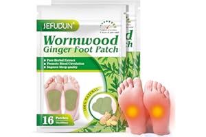 CCKULOOB Foot&Knee Pain Relief Patches, 32Pcs Arthritis Pain Relief Patch, Wormwood Ginger Relief Patch Plaster, Quickly Relieve Pain Up to 24h, Relieve Pain Self-heating Patch for Foot Knee,Back,Neck,Shoulder