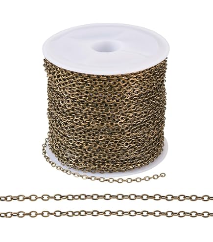 Chaîne En Laiton Ovale De 10 Mètres Pour Bijoux DIY - Maillons 6mm, Bobine Incluse - Pour Colliers, Bracelets Et Créations Personnalisées