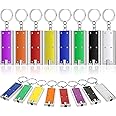 Hicarer 16 Pieces Mini LED Lights Keychains Flashlight Assorted Color Ultra Bright Flashlight Portable Torch Key Ring Powerful Keychain Lights for Outdoor Camping Activity