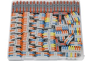 JOYELEC 56 Stück Verbindungsklemmen,Mischen mehrerer Spezifikationen Schnellanschlussklemme Kabelverbinder,Kompakten Steckklemmen, Kabel 0.08-2.5(4.0) mm²,250V,32A Leiter Klemme