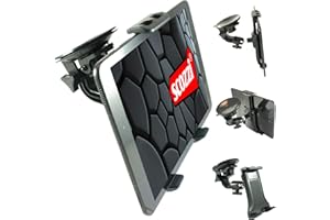 scozzi Soporte para tablet de coche (ventosa de 9 cm) (universal para Apple iPad, Samsung Galaxy Tab, Huawei MediaPad) 11 4 3 2 S7 S6 S5e S4 A7 A E M6 M5 T5 Lite Air Mini Pro