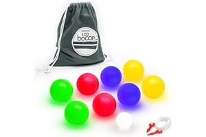 GoSports Backyard Bocce Sets mit 8 Bälle, Pallino, Etui und Messseil - Wählen Sie zwischen klassischem Harz, weichen und leuchtenden LED Sets