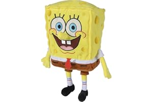 Simba- Peluche Bob Esponja 35cm, Material Suave y Agradable, Relleno 100% Reciclado, Licencia 100% Oficial, Apto para Todas Las Edades (109491002SPB)