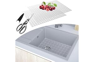 E-GREETSHOPPING 2er-Set Schutzmatte für Küche, 30 x 40cm Spülbeckenmatte Zuschneidbare Abtropfmatte, PVC Spülbeckenmatte Spülbeckeneinlage, Edelstahl Keramische Spülbecken Schutzmatte,Gegen Kratzer im Spülbecken