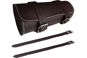 UKSHOPSITE Full Grain Cowhide Leather Motorcycle Motorbike Tool Roll Saddle Bag TR9