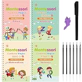 Larcenciel Reusable Spanish Calligraphy Notebooks, 4 Books + 1 Pen + 5 Refills, Magic Book for Learning to Write Reading from