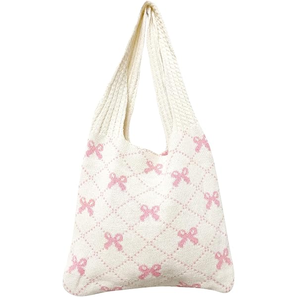 JSTHHTT Borsa a Tracolla Da Donna Lavorata A Maglia, Borsa Da Spiaggia, Borsa Tote in Rete Pieghevole, Weave Handbag, Casual Tote Large, per Lavoro, Viaggio, Vacanza (Cuore Rosso