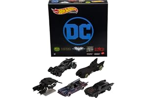 Hot Wheels GRM17 - Batman Set, 5 favoritmodeller av Batmobilen, leksaksfordon i skala 1:64, specialförpackning, leksakspresen