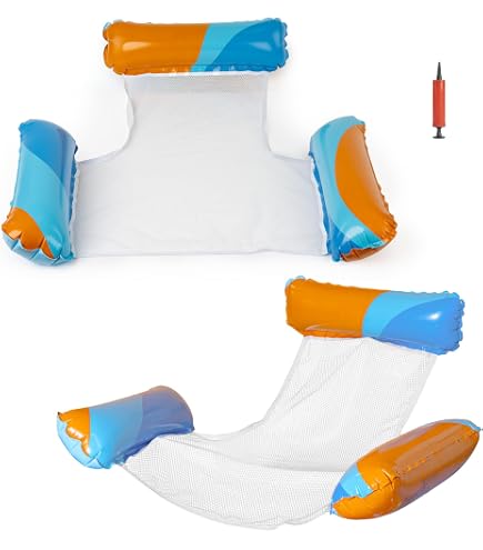Sloosh Chaise de piscine flottante gonflable pour adulte, salon flottant pour l'extérieur, plage, piscine, lac