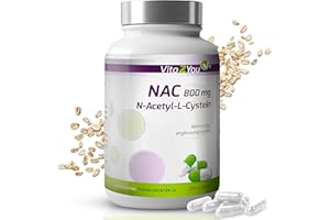 ‎VITA2YOU Vita2You NAC 800mg - 200 Kapseln - N-Acetyl L-Cystein - ohne Zusätze - Hochdosiert - Aminosäure - Premium Qualität