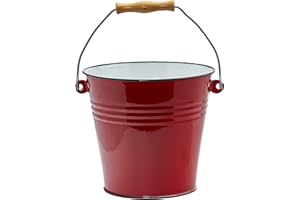 Ibili 911522 - Cubo de acero esmaltado vitrificado 5,5 l Roja