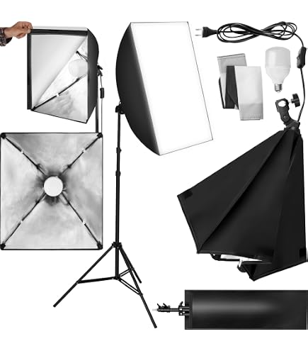 Kit Stroboscopico Professionale Da Studio – 3 Luci EG-180B Con Supporti, Softbox, Ombrello, Barndoor E Trigger Wireless, Borsa Inclusa