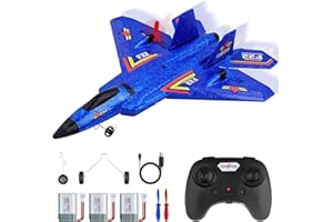 Henakmsl RC Flugzeug 3CH Ferngesteuerter Kämpfer 2.4GHz RC Flugzeug RTF für Anfänger, Kinder und Erwachsene, FX22 Flugzeug Spielzeug mit Farbigen LED-Leuchten USB-Aufladung