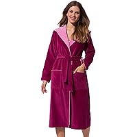 Morgenstern Bademantel Damen 100% Baumwolle mit Kapuze Frottee-Velours OEKO-TEX Leonie