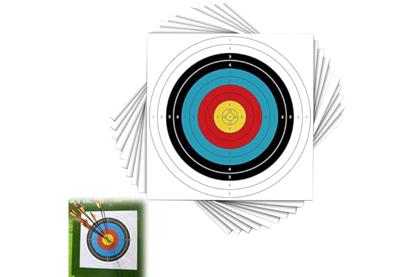 Cibles de Tir à l'arc, Papier pour Cible de Tir 40cm x 40cm, Anneaux en Papier Cibles, Standard Papier de Tir à l'arc, Cible de Tir à l'arc épais, Archery Targets Paper Standard