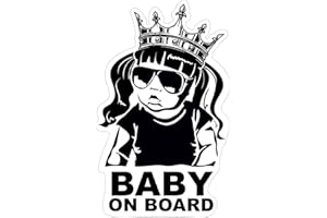 Baby on Board Aufkleber 12x7cm Auto Sticker -Finest Folia Autoaufkleber UV- Wetterfest Wasserfest Hangover R045 (Mädchen, Baby on Board Krone)