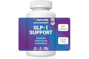 HARMONIFY GLP-1 Chromium, Green Tea Extract, Synbiotics, Licorice Root Supplement, 1300 mg Gentle Formula, 1 Month Supply Wellness