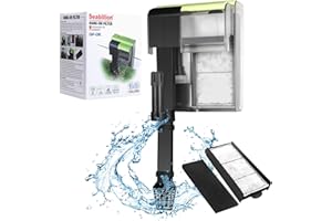 ITIY Acquario Appeso al Filtro, 450L/H 5W Oil Film Remover Fish Tank Power Filter Silenzioso Flusso d'Acqua Regolabile Circolazione dell'ossigeno Cascata Filtro sommergibile Montato a Parete 10-100L