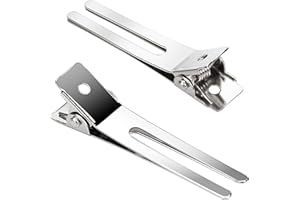 XCZYN Fermagli per Capelli in Metallo da 1,8 Pollici, Forcine per Capelli a Doppia Punta per Parrucchiere Barbiere Styling Fermagli a Coccodrillo Fiocchi Fai da Te per Barrette (50 Pezzi, Argento)