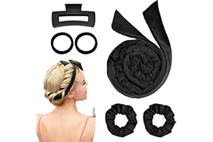 TUFA Lockenwickler Locken Ohne Hitze,Heatless Curls Band,Lockenwickler Große Locken,New Lockenschwamm Lockenwickler, DIY Haare Locken Ohne Hitze Frisurenset für langes mittleres Haar(Schwarz)
