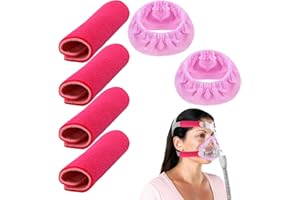 QIANEFFORT CPAP Mask Liners,6PCS Sleep Apnea Mask Liners with CPAP Anti-Indentation Pads Kit,CPAP Strap Covers,Sleep Apnea Mask Liners for CPAP,Suitable for Full-Face Cpap Masks Universal Size - Pink
